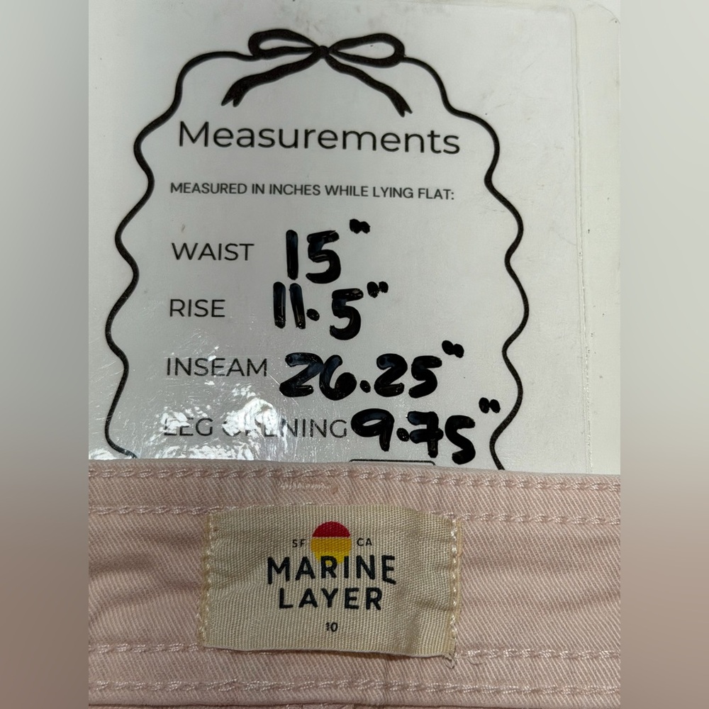 Marine Layer Allison Wide Leg Crop Pants Pink Size 10 Cotton Stretch High Rise - Picture 7 of 7